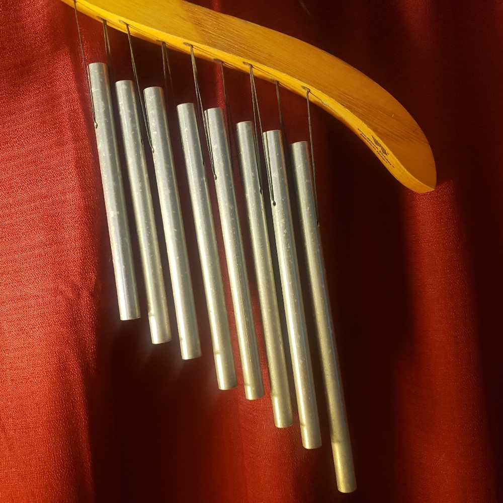 Vintage-Style 8" Arched Bamboo & Metal Wind Chimes, Soft Melody - Picture 5 of 8